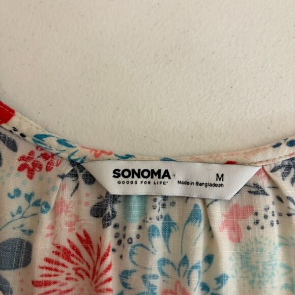 Sonoma Tank Top Women's Medium V-Neck Floral Sleeveless Printed Boho Shirt - Picture 6 of 8